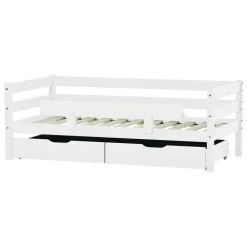 Hoppekids ECO Comfort Juniorseng hvid, med sengehest og skuffesæt-Børn Pakkeløsninger|Juniorsenge