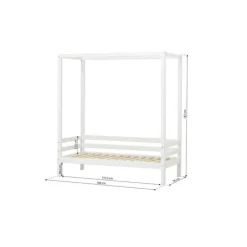 Hoppekids ECO Dream Himmelseng med madras 70x160 cm. - hvid-Børn Juniorsenge