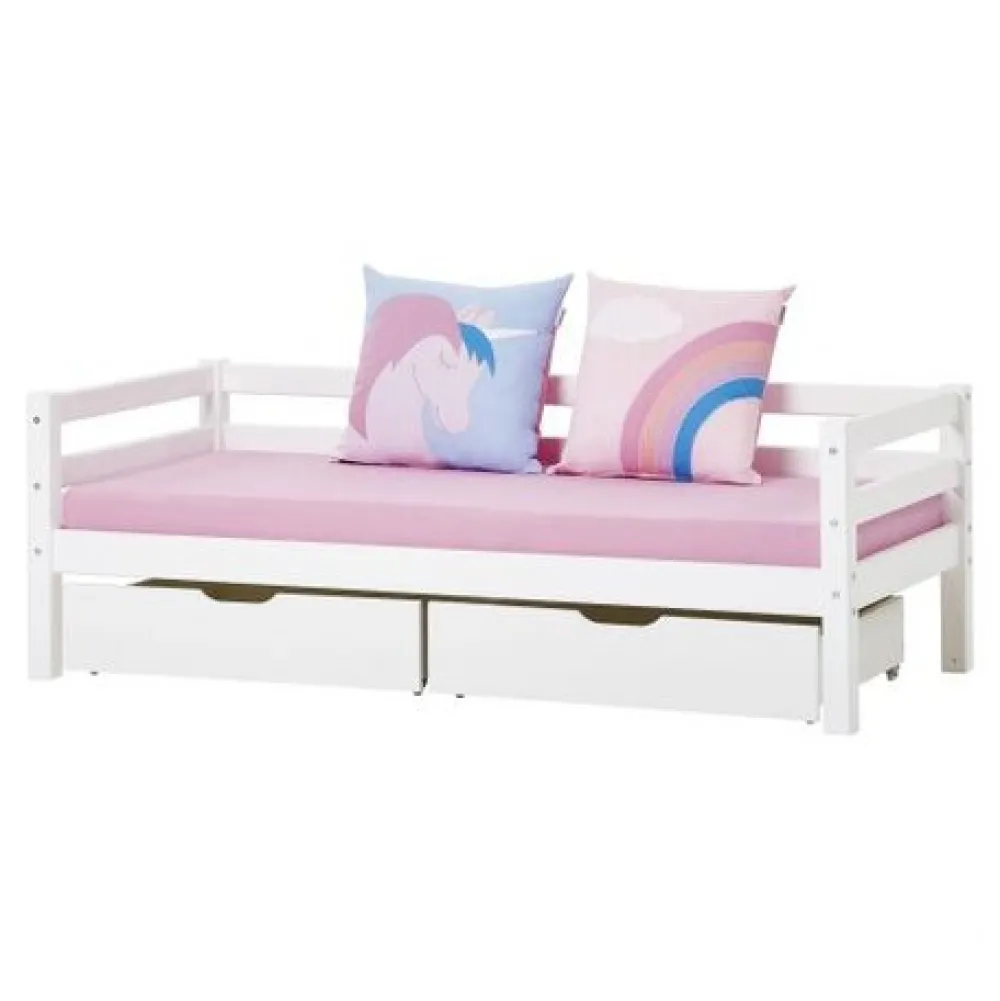 Hoppekids ECO Dream Juniorseng hvid, med sengehest og skuffesæt-Børn Pakkeløsninger|Juniorsenge