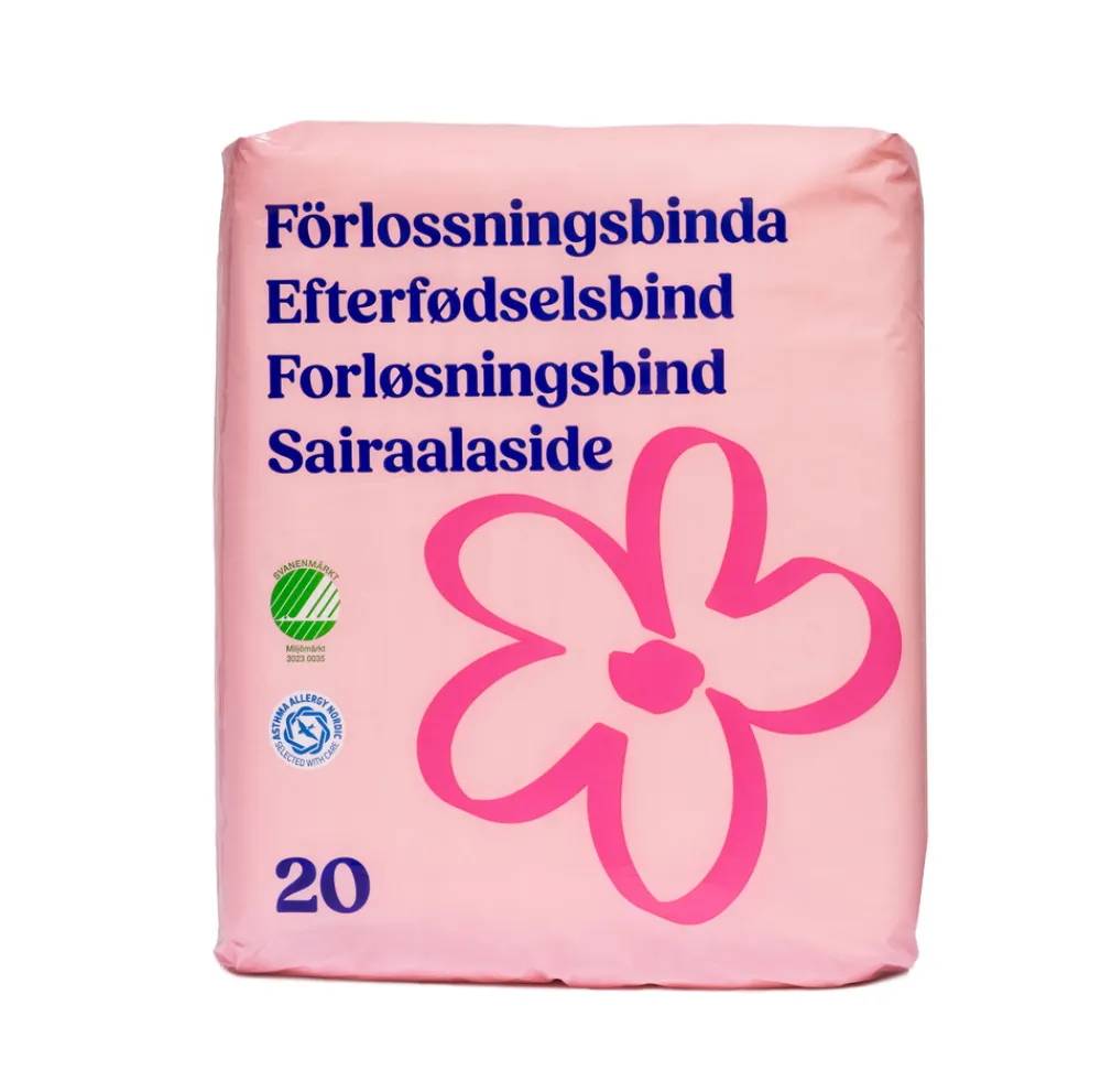 PINK FLOWER Efterfødselsbind 20 stk.- Plejeartikler Til Mor