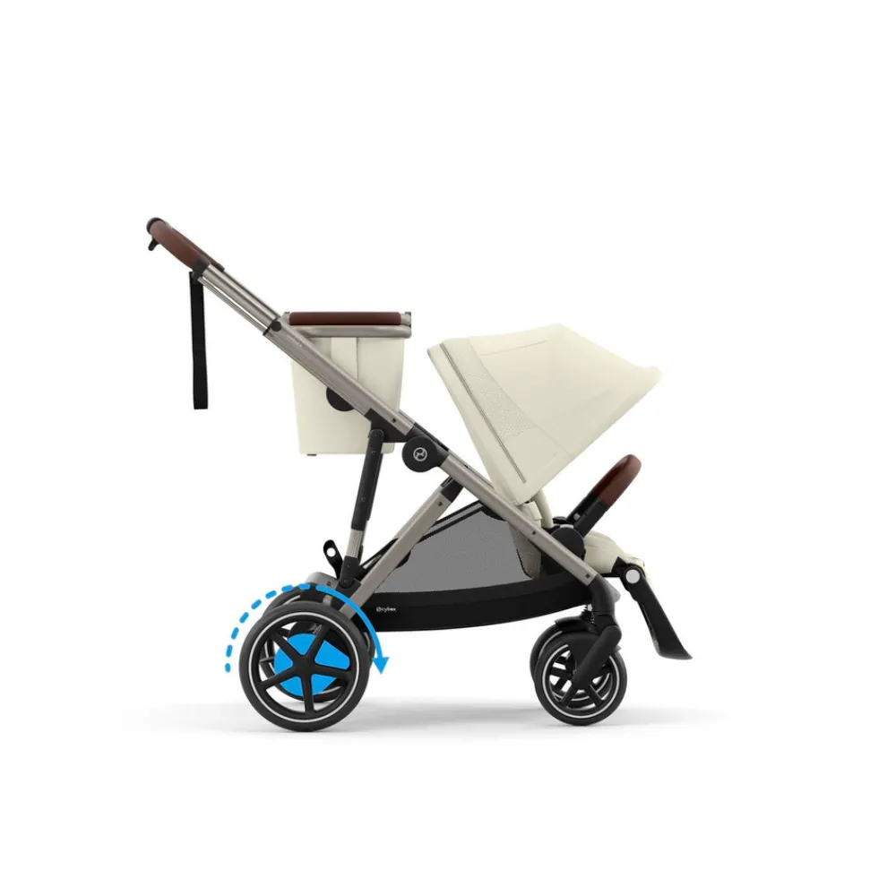 Cybex E-Gazelle S - Seashell Beige | light beige- Klapvogne Med Flade Sæder