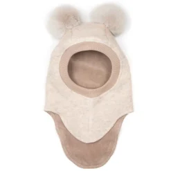 HUTTEliHUT Elefanthue m. Alpaca Pompoms - Sand Melange- Elefanthuer & Huer|Uldhuer, Uldvanter & Uldfutter