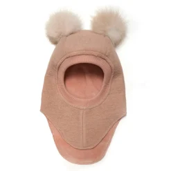 HUTTEliHUT Elefanthue m. Alpaca Pompoms - Rose Melange- Elefanthuer & Huer|Uldhuer, Uldvanter & Uldfutter