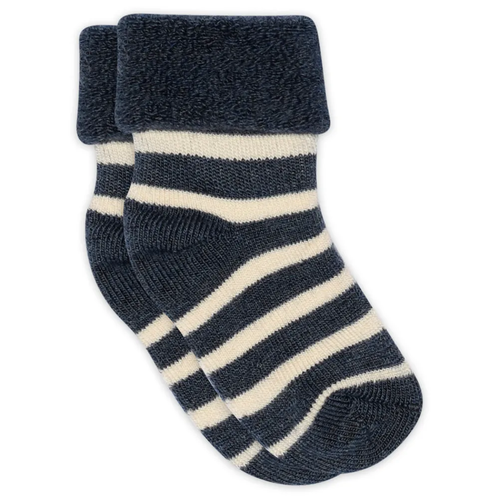 MP Denmark Elis baby strømper - Dark Denim Melange- Uldstrømper & Uldstrømpebukser|Strømper