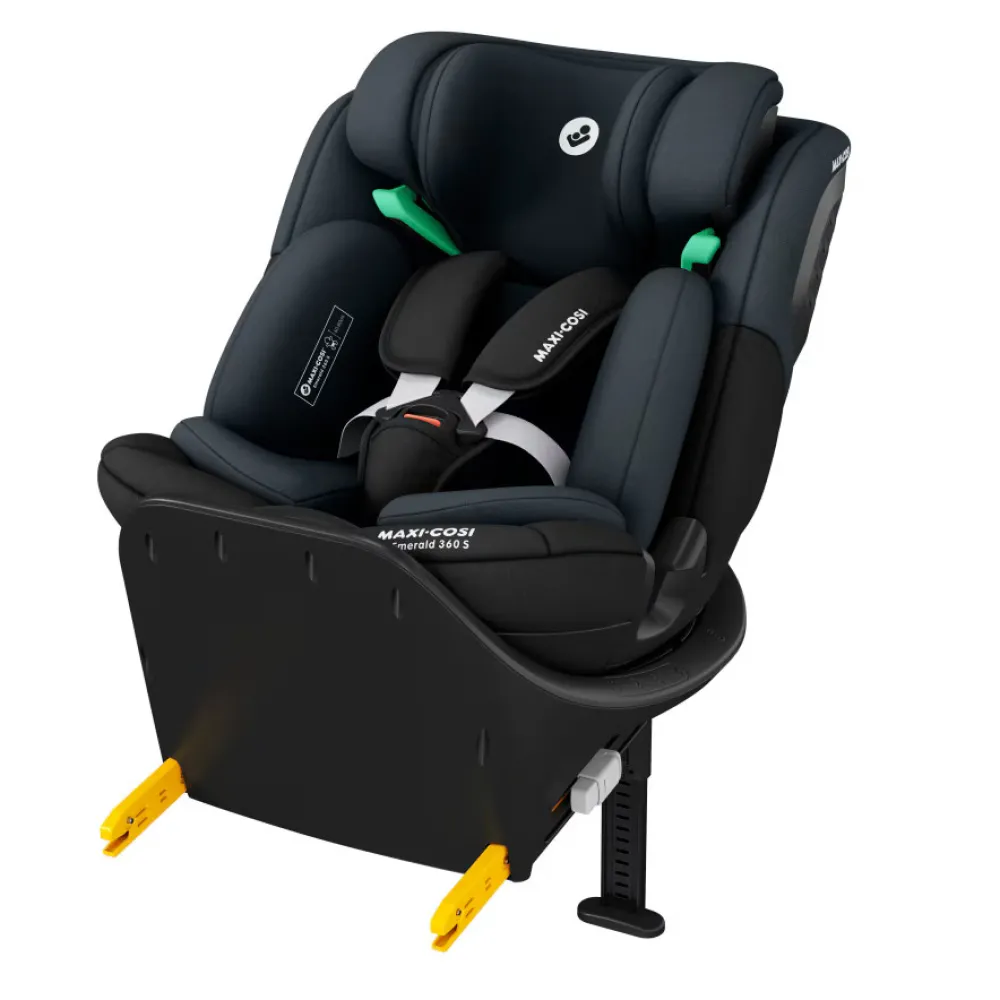 Maxi-Cosi Emerald 360 S - Tonal Black- Autostole Med Integreret Baser|Autostole 40-150 Cm (0-12 År)