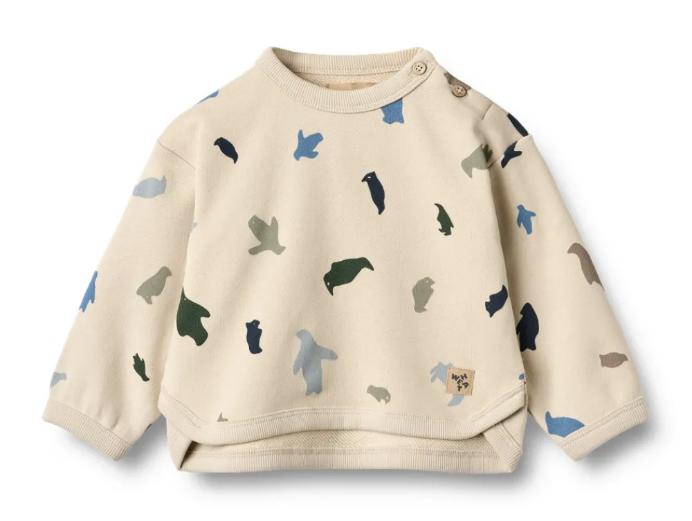 Wheat Emery Sweatshirt - Offwhite penguins- Cardigans, Veste & Trøjer