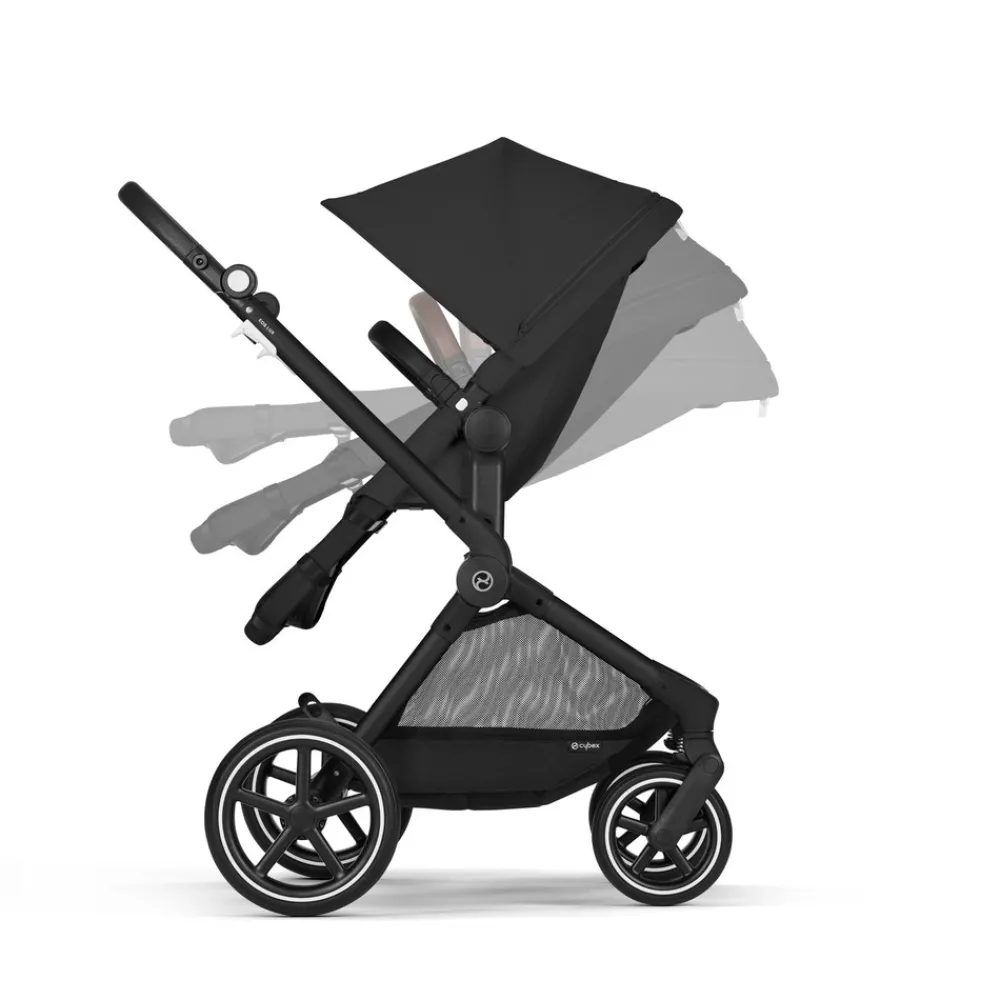 Cybex Eos Lux - Moon Black/Black- Kombivogne Med Ergonomiske Sæder