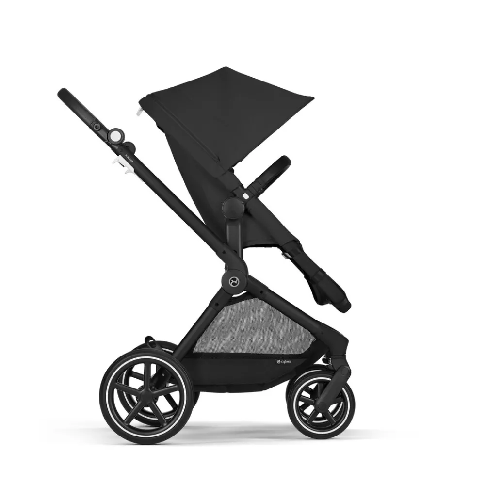 Cybex Eos Lux - Moon Black/Black- Kombivogne Med Ergonomiske Sæder