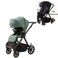 Odder Evoke Klapvogn inkl. regnslag - grøn- Klapvogne Med Flade Sæder