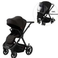Odder Evoke Klapvogn inkl. regnslag - sort- Klapvogne Med Flade Sæder