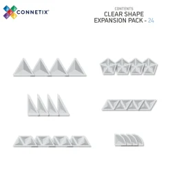 CONNETIX Expansion Pack - udvidelsessæt 24 dele - clear- Magnetlegesæt