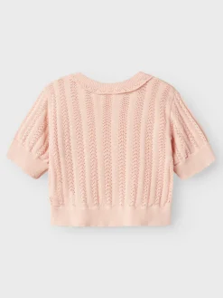 Lil' Atelier Faria ss løs strik - PEACH WHIP- T-Shirts & Toppe