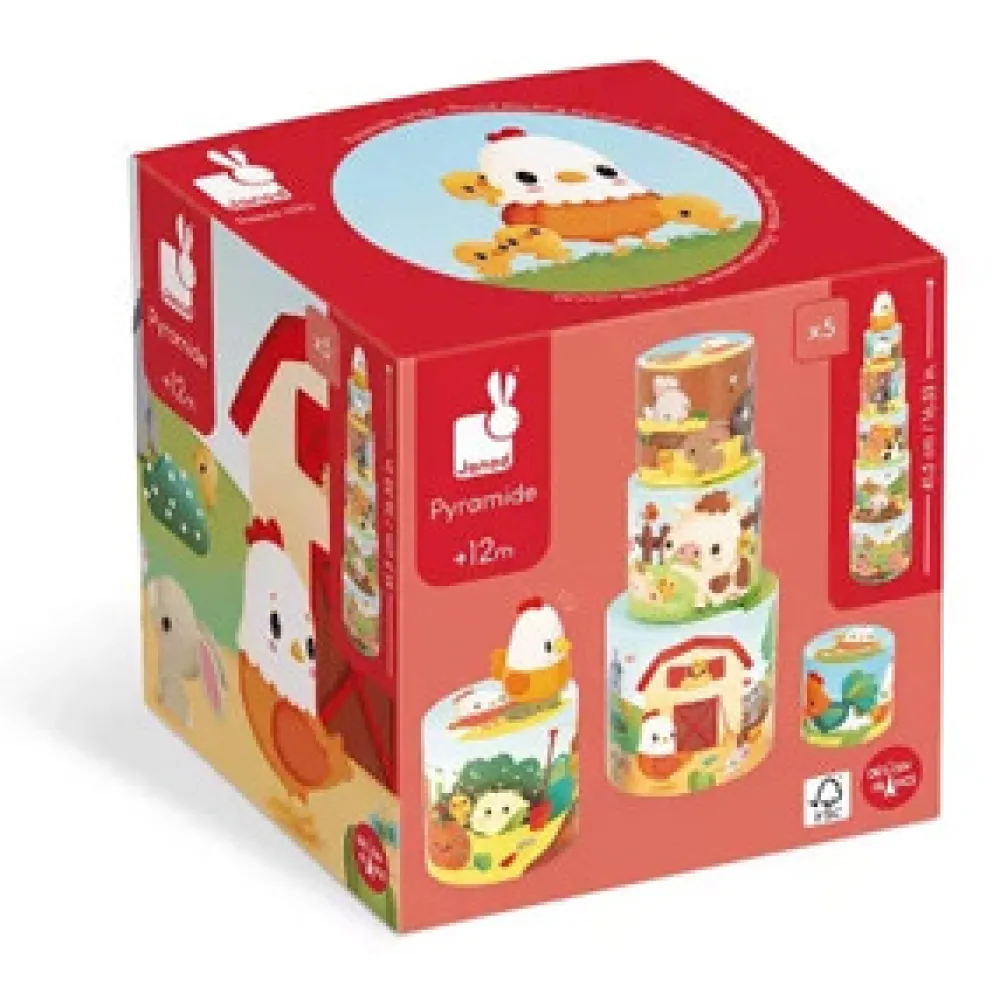 Janod Farm My First Pyramid- Stabelklodser