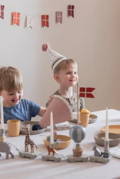 Sebra Fødselsdags bordflag, træ-Børn Fødselsdagstoge