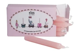 Kids By Friis Fødselsdagslys Lyserød 10 stk-Børn Fødselsdagstoge