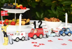 Kids By Friis Fødselsdagstog, biler m. 11 tal-Børn Fødselsdagstoge