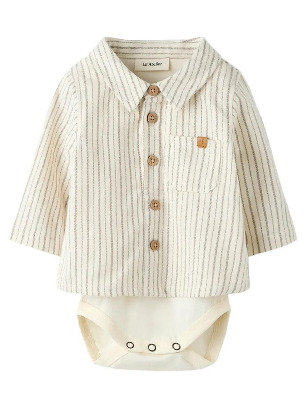 Lil' Atelier Felixo Langærmet Bodyskjorte - Turtledove- Juletøj|Skjorter