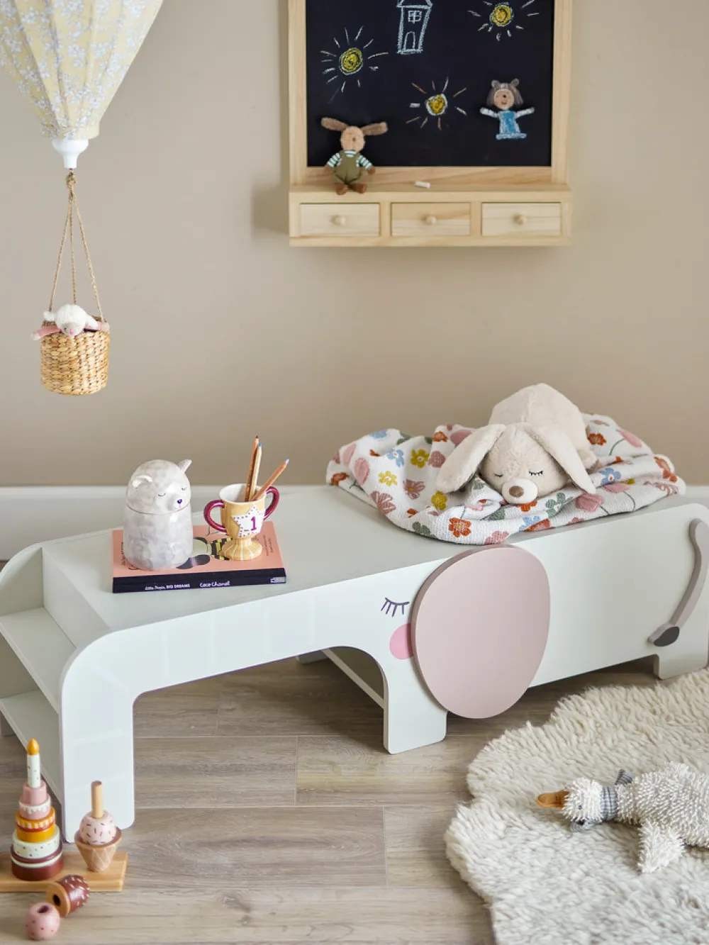 Bloomingvillemini Ferdinand Bænk, Grå - FSC®, MDF-Børn Bænke & Skamler