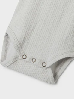 Lil' Atelier Fleura ss slim body - VAPOR BLUE- Bodystocking Kortærmet