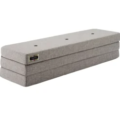 By KlipKlap Foldemadras - 3 fold XL, lysegrå/mørkegrå knap-Børn Tumlemøbler