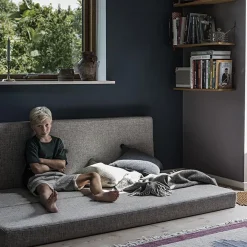 By KlipKlap Foldemadras - 3 fold XL, lysegrå/mørkegrå knap-Børn Tumlemøbler