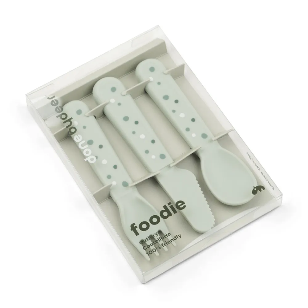 Done By Deer Foodie bestiksæt Happy dots Grøn- Bestik