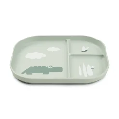 Done By Deer Foodie inddelt tallerken Croco Grøn- Service