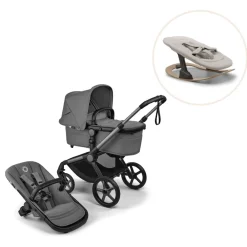 Bugaboo Fox 5 Renew complete inkl. Giraffe bouncer - moon grey/polar white- Vognpakker