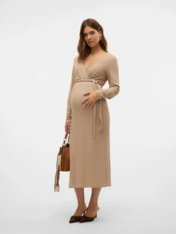 MamaLicious Frederikke tess LS kjole - SILVERMINK- Kjoler/Nederdele