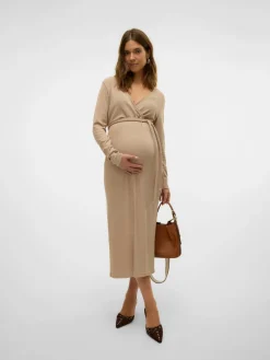 MamaLicious Frederikke tess LS kjole - SILVERMINK- Kjoler/Nederdele