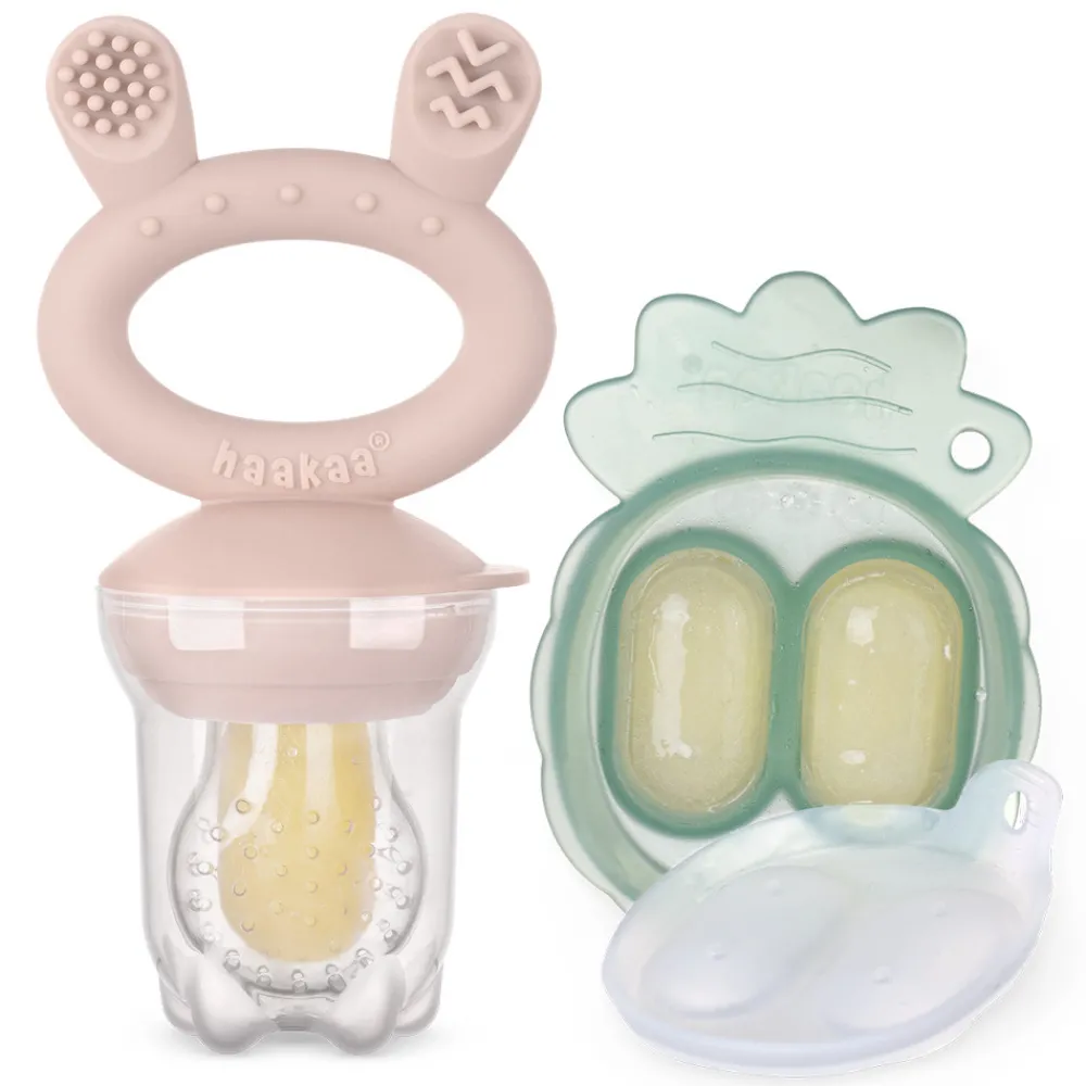 Haakaa Freeze-N-Feed Mini Kombi blush- Foodfeeder Og Frugtsut