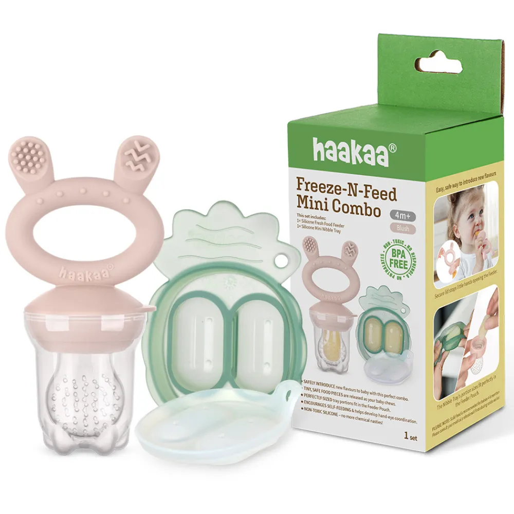 Haakaa Freeze-N-Feed Mini Kombi blush- Foodfeeder Og Frugtsut