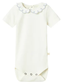 Lil' Atelier Fundo kortærmet slim body - COCO MILK- Bodystocking Kortærmet