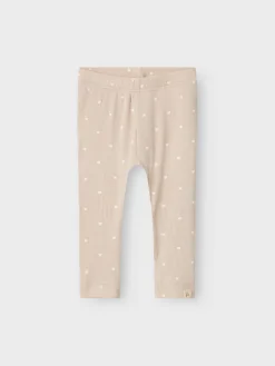 Lil' Atelier Gago slim leggings - GRAY MORNING - med hjerter- Leggings