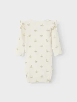 Lil' Atelier Gavo ls slim body - Pastel parchment- Bodystocking Langærmet