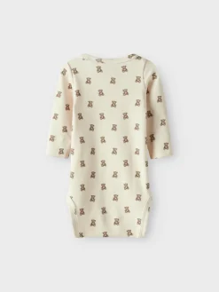 Lil' Atelier Gayo Elo Langærmet Body - Turtledove- Bodystocking Langærmet