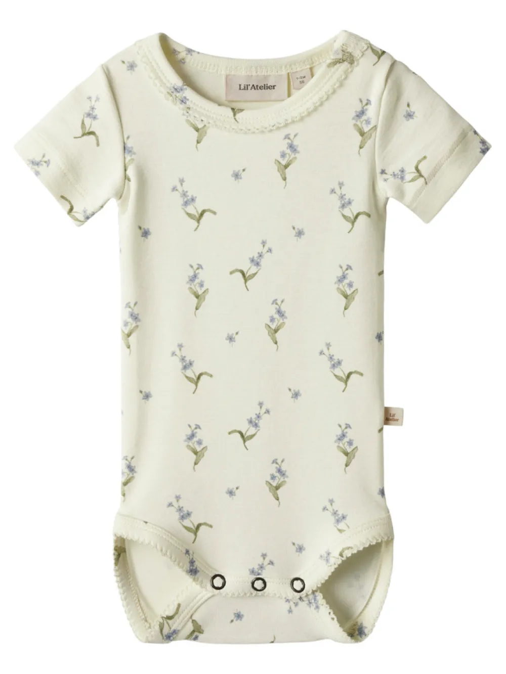 Lil' Atelier Gayo Sig Body kortærmet - Forget me/Coconut milk- Bodystocking Kortærmet