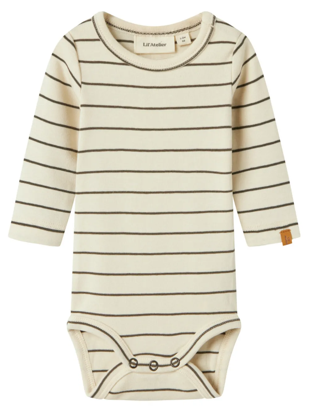 Lil' Atelier Geo Lim Langærmet Slim Body - TURTLEDOVE- Bodystocking Langærmet