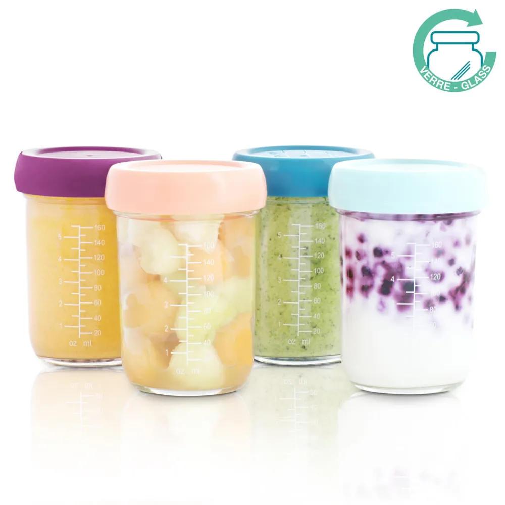 Babymoov Glas madbøtter - 4x 220ml- Madopbevaring