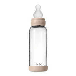 BIBS Glass baby bottle silicone 240 ml blush- Sutteflasker
