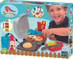 ECOIFFIER Grå grill m/burger tilbehør- Leg I Haven|Køkkenleg