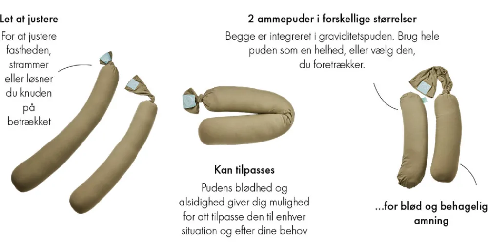 Najell Graviditetspude - linen beige-Børn Graviditetspuder