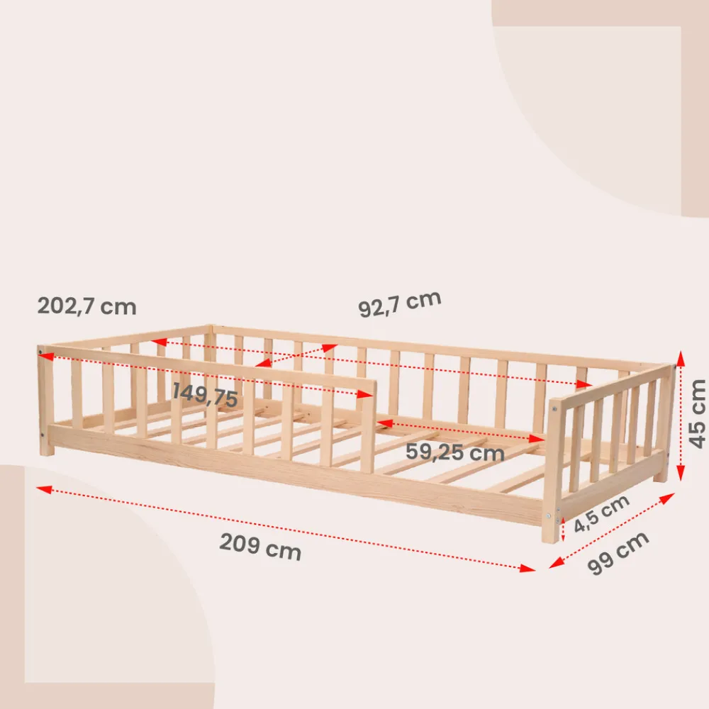 Kukka Gulvseng, 90x200 cm.-Børn Juniorsenge