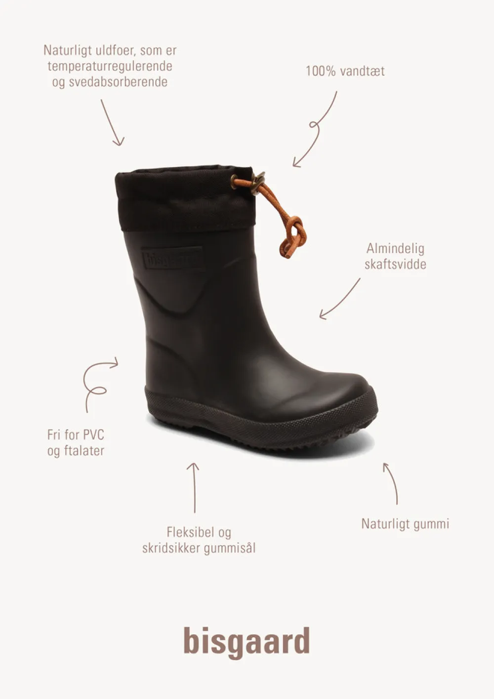 Bisgaard Gummistøvle, Vinter Termo - 50 black- Lange Termostøvler