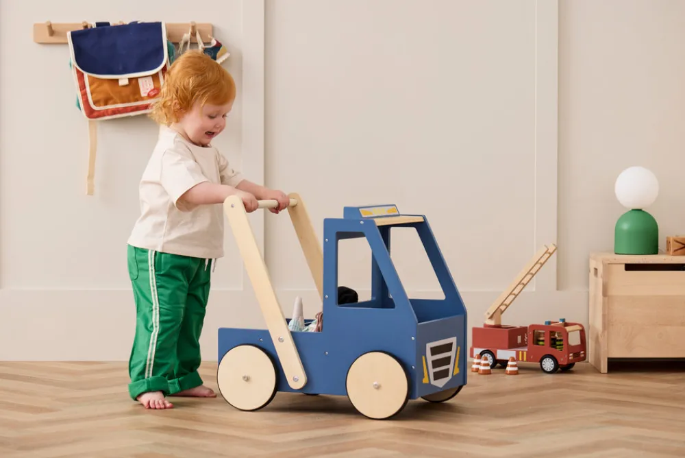 KIDSCONCEP Gåvogn, lastbil, blå- Store Byggesæt|Tumlemøbler