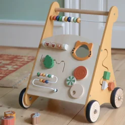 Sebra Gåvogn m/aktiviteter, træ, Wildlife- Gåvogne & Aktivitetsborde