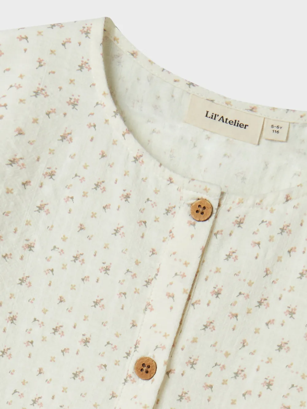 Lil' Atelier Hailey kortærmet løs kjole - COCO MILK- Kjoler