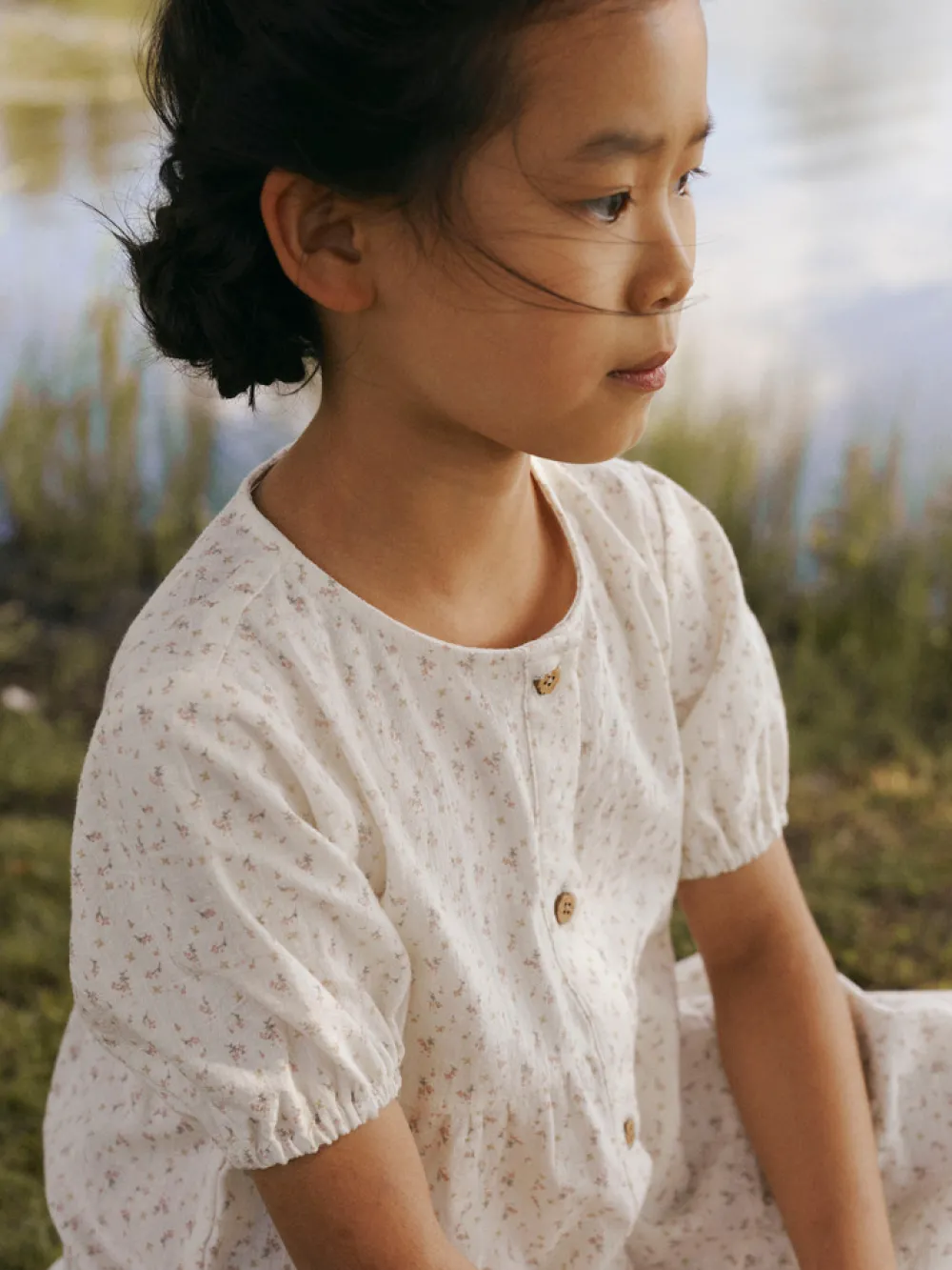 Lil' Atelier Hailey kortærmet løs kjole - COCO MILK- Kjoler