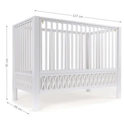 Cam Cam Copenhagen Harlequin Babyseng - hvid - FSC® Mix-Børn Tremmesenge