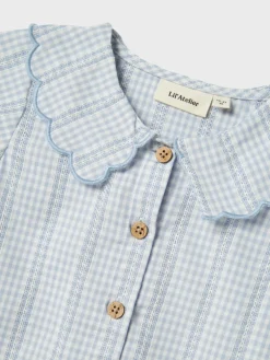 Lil' Atelier Hazelle kortærmet løs skjorte - ZEN BLUE- Skjorter